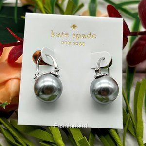 Kate Spade Silver Pearl Earrings (Silver Plated) (NWT)